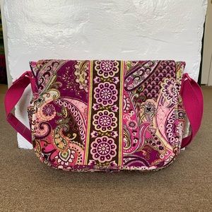 Vera Bradley Messenger Bag- Very Berry Paisley